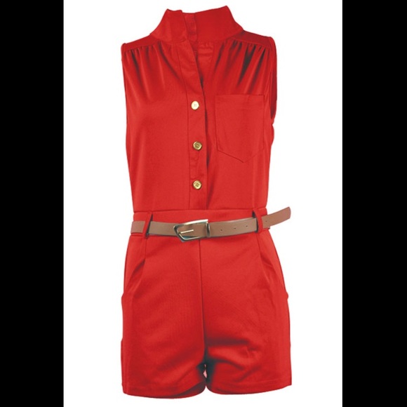 Pink button up romper - Picture 3 of 8